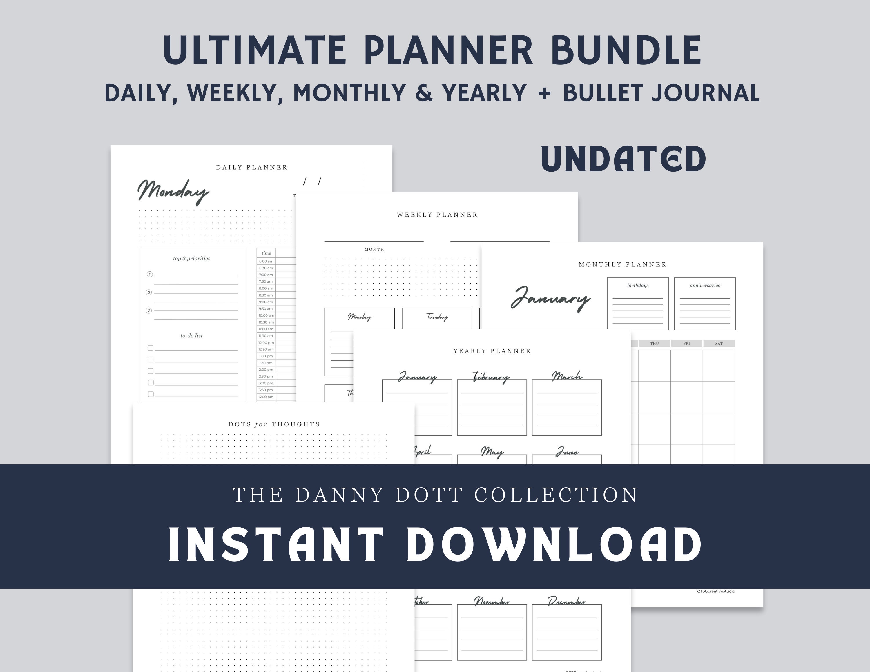 Ultimate Planner Bundle, Printable PDF for Bullet Journaling ...