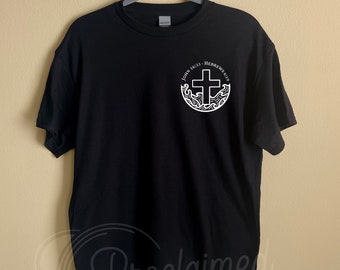 Camiseta "Buscando la paz en la resaca" (anverso y reverso) - Vinilo blanco gráfico cristiano