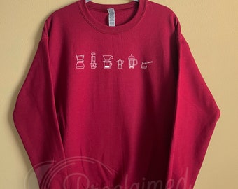 Métodos de preparación de café / Sudadera de cuello redondo