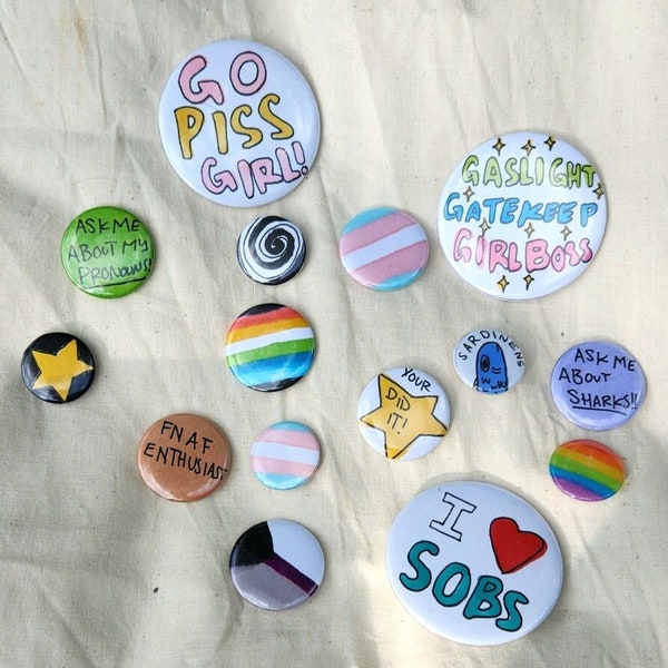 Button Pins Etsy