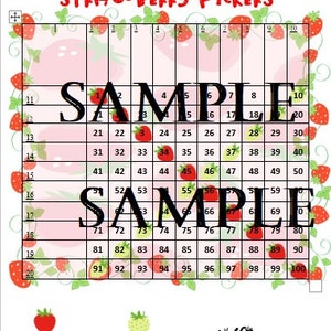 10x 10 Grid| Bingo Grid| Strawberry Theme| 20 Line 100 Balls| Custom Board Game