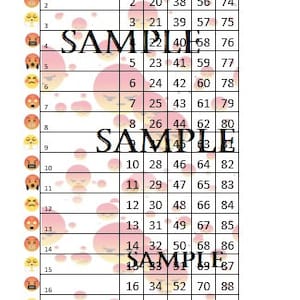 Bingo Cards|First Set Curse| 18 Line Bingo 90 Balls| Custom Board Game