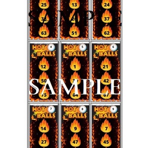 Hold| Hot Balls Holds| 25 Tickets| Bingo Ticket Game| Holds
