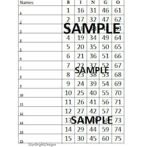 Bingo Cards| Standard and Mixed 15 Bingo Board| 15 Line Bingo 75 Balls| Custom Board Games