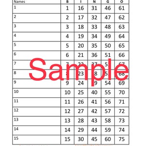 Bingo Cards| Giveaway Bingo| Fast Food Friday|15 Line Bingo 75 balls| Custom Board Games