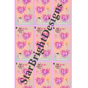 Happy Valentines Day Holds|25 Tickets|Bingo Ticket Game|Holds