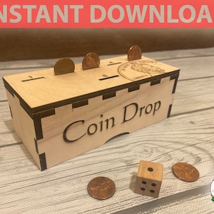 Coin Drop Game SVG Fun | Glowforge Laser Dice Handmade Bar Wooden