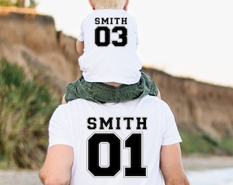 Camisetas personalizadas con nombre y número de familia, regalo para el Día del Padre