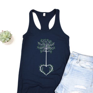 Tree of Life Tank Top: Hand Screen Printed Nature Shirt