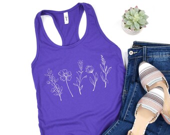 Wildflower Tshirt, Wild Flowers Shirt, Floral Tshirt, Flower Shirt, Gift for Women, Ladies Shirts, Best Friend Gift