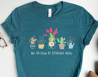 Floral Teacher T-Shirt: Special Education, Kindergarten, Elementary