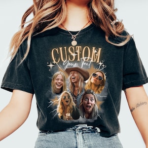 Custom Comfort Colors® Graphic Photo Vintage Washed Shirt, Family Bootleg Graphic Shirt, Personalized Bootleg Custom, Graduation Gift Idea