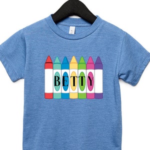 Girls School Shirt, Crayon School Shirt, Back To School Shirt, First Day Of School, Toddler Shirt, Kids School, Crayons Name Shirt