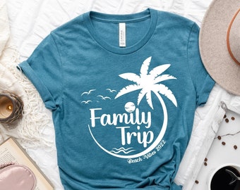 Custom Family Trip Tee: Matching Palm Tree Vacation Shirt