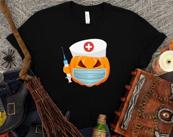 Nurse Pumpkin Halloween T-Shirt: Funny Costume Shirt