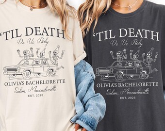 Til Death Do Us Party Bachelorette Shirt,Bride Or Die Shirt,Halloween Gothic Skeleton Bride Team T-Shirt,Spooky Bridal Party,Comfort Colors®