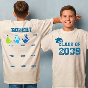 Class of 2039 Graduation Shirt - Custom Year Handprint Tee