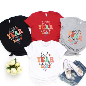 New Year Shirt, Christmas Party Tshirts, Best New Year&#39;s Ever Tshirt, 2024 Xmas Gifts for Women, Family New Year Shirts for 2024 Gift