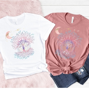 Yoga Tree of Life Shirt: Moon Forest Namaste Tee