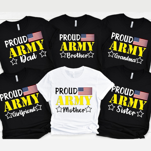 Proud Army Family Shirts, Cool USA Navy ,Dad Mom T-Shirt, Custom Army Family Outfits, Army Family Outfits,Army Girlfriend Gift,Birthday