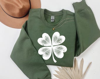 Retro Shamrock Sweatshirt: St Patricks Day Lucky Irish Shirt
