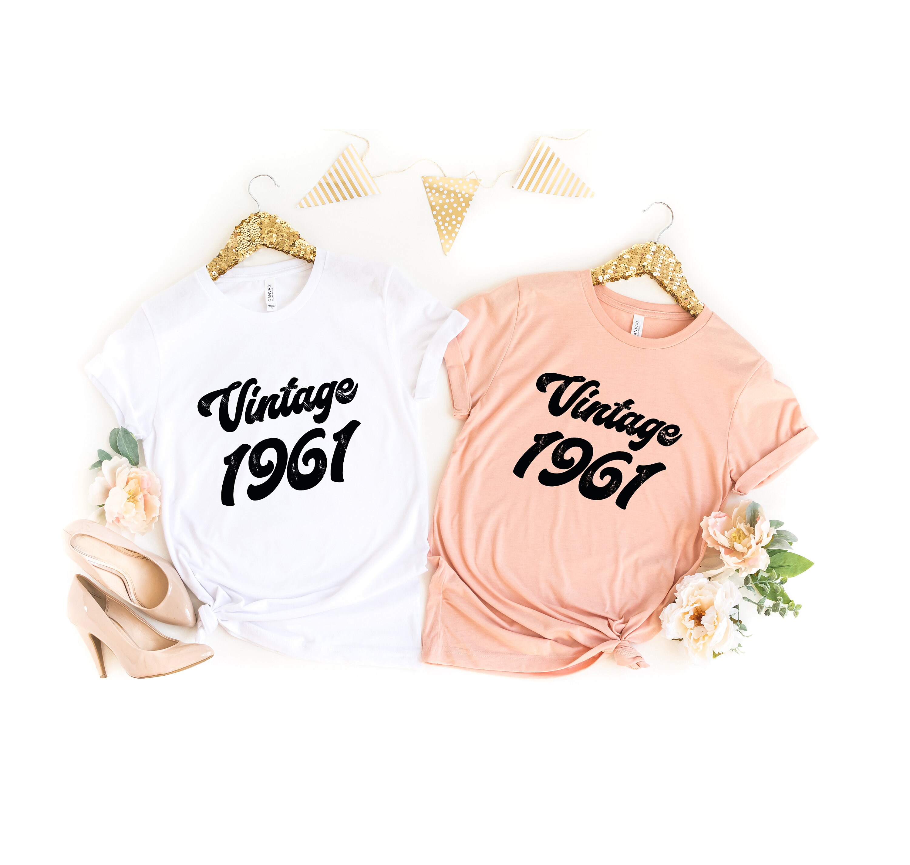 T-shirt Imprimé 'Made In 1961' – Idée Cadeau Anniversaire Original Et Unisexe