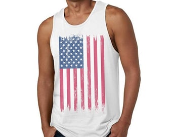 Distressed American Flag Tank Top: USA Patriotic Graphic Tee