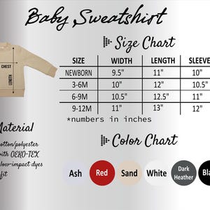 a diagram of a baby sweater size chart