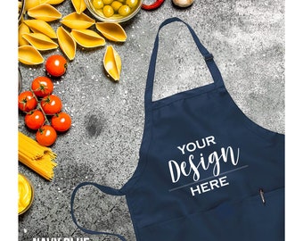 Personalized Logo Apron With Pockets, Custom Text Logo Apron, Custom Print Apron, Custom Kitchen Apron Women and Men, Chef Gift,Artist Apron