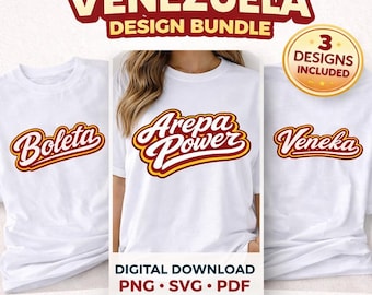 Venezuela Bundle | Arepa Power, Ballot, Veneka Shirt Designs Icon | PNG SVG PDF | Digital Download Cricut | World Baseball Classic | WBC