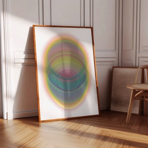 Wiedergeburt - druckbare Aura Farbverlauf Kunst Poster psychedelische leuchtende lebendige abstrakte Dekor Digital Download New Age Wohnung Dekor Kunstdruck