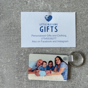 Personalised photo keyring. Custom any picture. Double sided