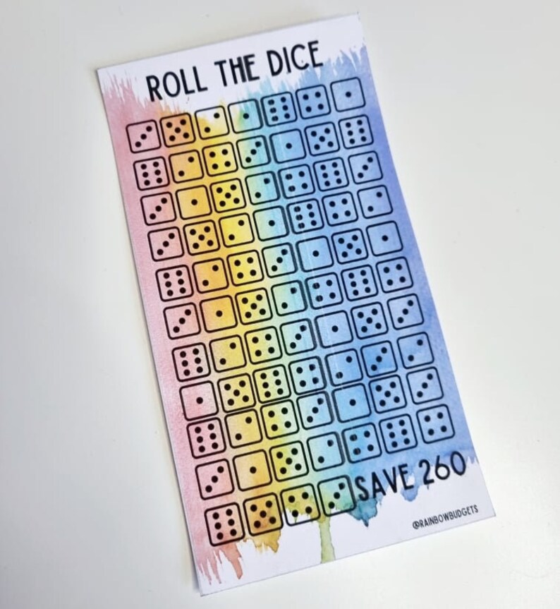 Roll the Dice Savings Challenge Printed A6 Envelope Size Etsy UK