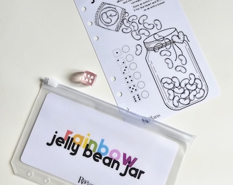 Jelly Bean Jar | Savings Challenge | Cash Envelope | Rainbow Budgets & Plans