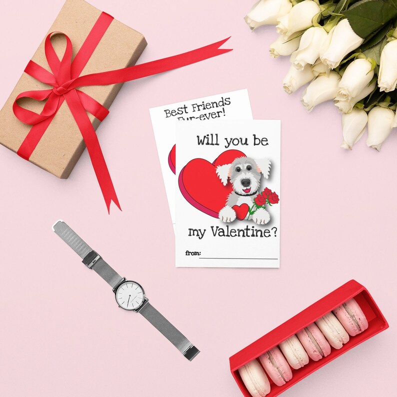 Dog Valentine Cards for Kids, Classroom Valentines (PNG, PDF) - Etsy