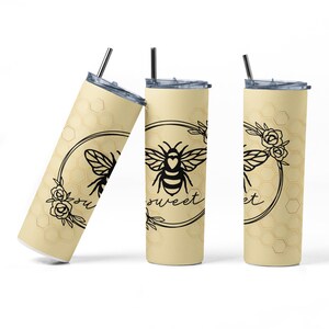 Bee Sweet Sublimation Tumbler Wrap, PNG Sublimation File, Instant Download, Gifts for her, Mother&#39;s Day gift, 20oz Skinny Tumbler Wrap
