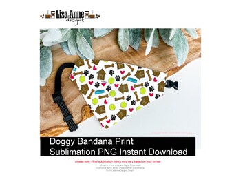 Bandana per cani con design a sublimazione, accessorio per animali domestici PNG (download digitale)