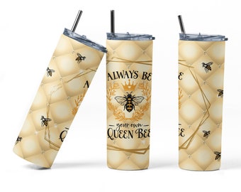 Queen Bee Tumbler Wrap Sublimation Design, PNG File (Digital Download)