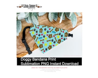 Bandana per cani in formato PNG, design sciarpa per animali domestici azzurro (download digitale)