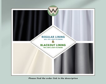 Add Lining to Your Curtains, Lining Back Blackout Curtains, Room Darkening Curtains, Curtain Liners, Regular, Blackout or Thermal Options