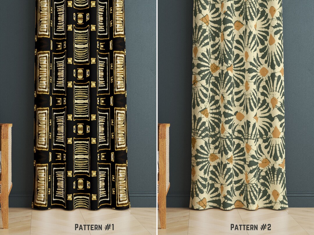 Abstract Drapes Modern Design Window Curtains Contemporary Drapery