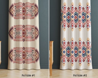 Turkish Kilim Window Curtains, Ethnic Rug Style Drape, Aztec Valance, Bohemian Design Curtain, Southwestern Rug Shades, Boho Chic Curtains