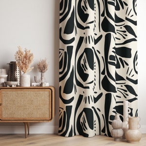 Abstrakte Paneele, Schwarz Weiß Wohnzimmer Vorhang, Moderne Küche Fenster Vorhänge, Abstrakte Linien Schlafzimmer Volants, Moderne Haus Vorhang