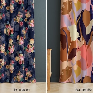 Natur-Design-Vorhang, abstrakter Blumenfenstervorhang, Blumenfenstervorhang, modernes Schlafzimmervorhang, blau-rosa Küchenvorhang, neues Zuhause Geschenk