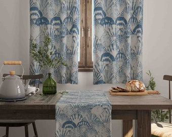 Sea Shell Theme Vorhänge, Nahtlose Blau Drapieren, Marine Wohnzimmer Volant, Benutzerdefinierte Größe Sea Life Fensterbedeckung, Luxus Vorhang, Haus Geschenke