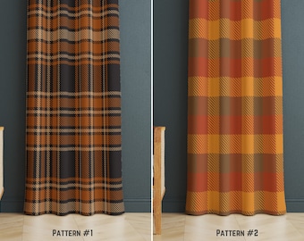 Cortinas a cuadros, cortinas de tela escocesa, estilo rústico