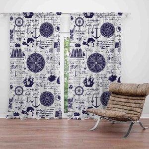 Kompass Print drapieren, Seemann Stil Vorhänge, Karte Thema Cafe Dekor, Traveler Vibes Fensterabdeckung, Abenteuer Vorhang, neues Haus Geschenk