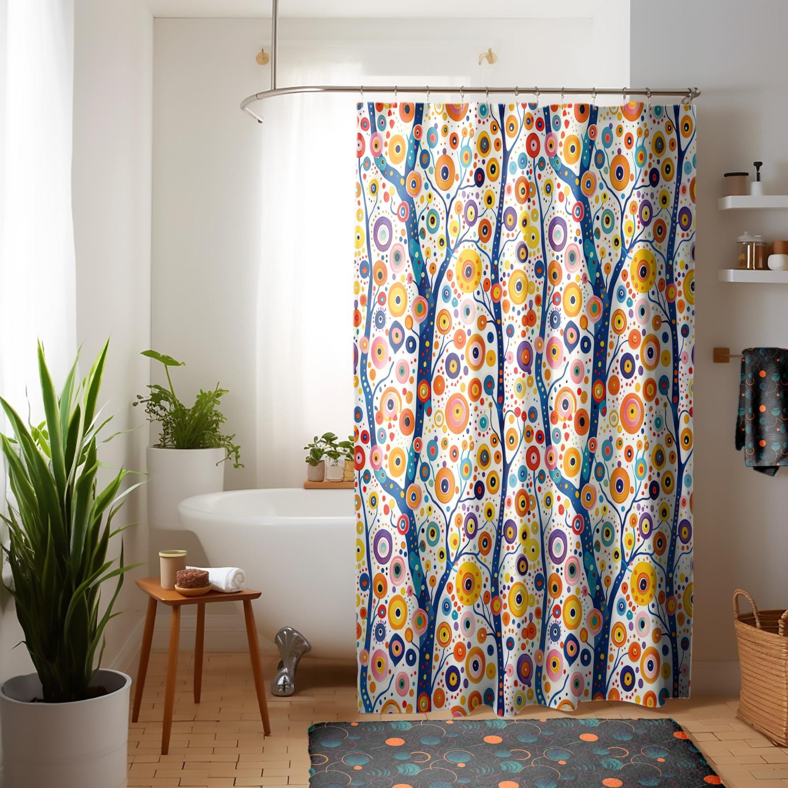 Cortinas retro árboles - Etsy México, image size:1600x1600