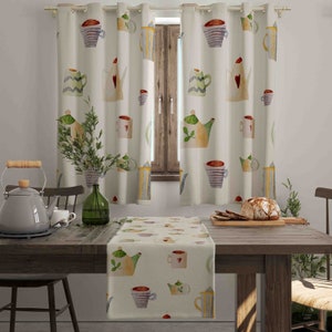 Kitchen Design Home Drapes, Fruit Print Curtain, Colorful Dining Room Window Covering, Apple Pattern Curtains, Stylish Kitchen Decoration