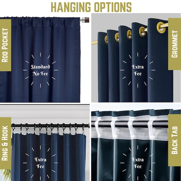 Change Hanging Type, Add Grommet/Eyelet, Ring and Hook, Back Tab to Your Curtains, Curtains with Eyelet, Grommet Drapery, Custom Curtains